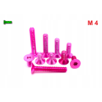 RÓŻOWE ALUMINIOWE ŚRUBY DIN 7991 M4